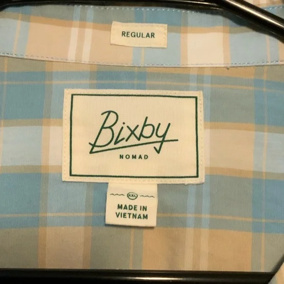 Men's Plaid Long Sleeve Dress Shirt - Light Blue and Tan - Picture 3 of 5